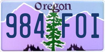 OR license plate 984FOI