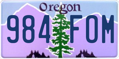 OR license plate 984FOM