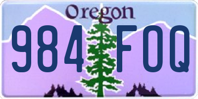 OR license plate 984FOQ