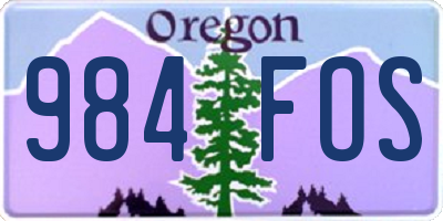 OR license plate 984FOS
