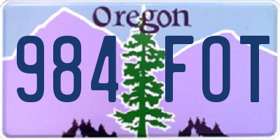 OR license plate 984FOT