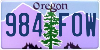 OR license plate 984FOW