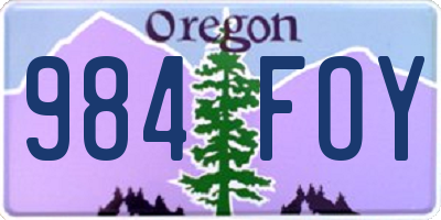 OR license plate 984FOY