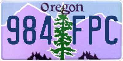 OR license plate 984FPC