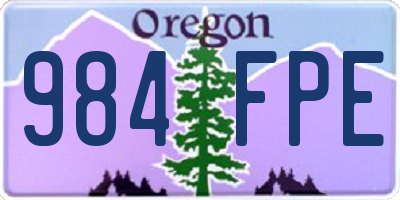 OR license plate 984FPE