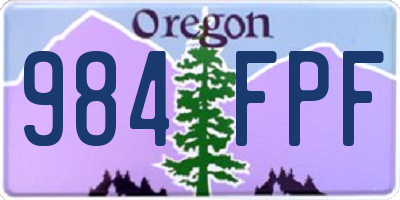 OR license plate 984FPF