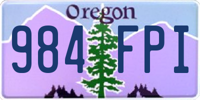 OR license plate 984FPI