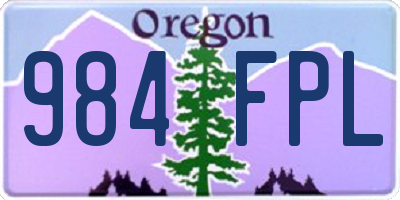 OR license plate 984FPL