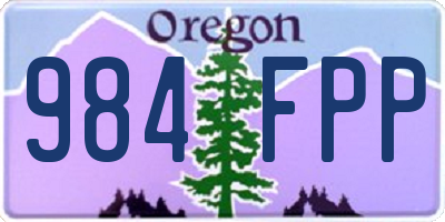 OR license plate 984FPP