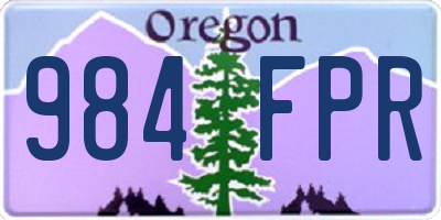 OR license plate 984FPR