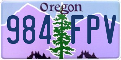 OR license plate 984FPV