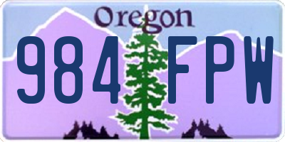 OR license plate 984FPW