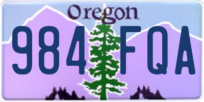 OR license plate 984FQA