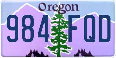 OR license plate 984FQD