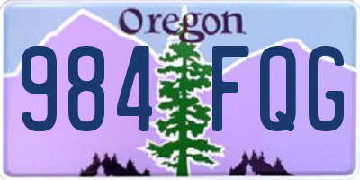 OR license plate 984FQG