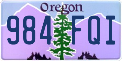 OR license plate 984FQI