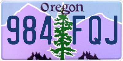 OR license plate 984FQJ