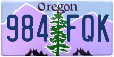 OR license plate 984FQK