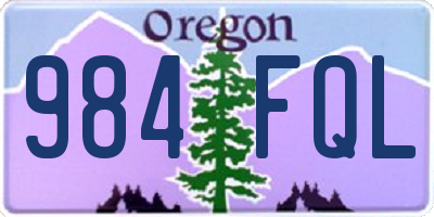 OR license plate 984FQL