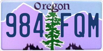 OR license plate 984FQM