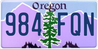 OR license plate 984FQN
