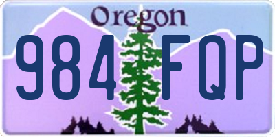 OR license plate 984FQP