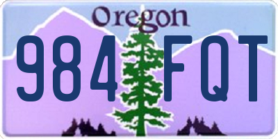 OR license plate 984FQT