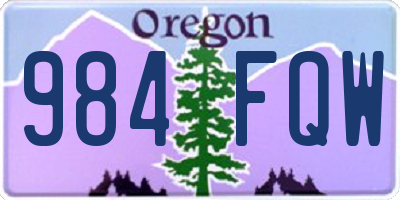 OR license plate 984FQW