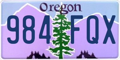OR license plate 984FQX