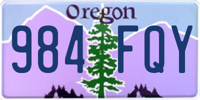 OR license plate 984FQY