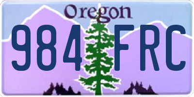OR license plate 984FRC