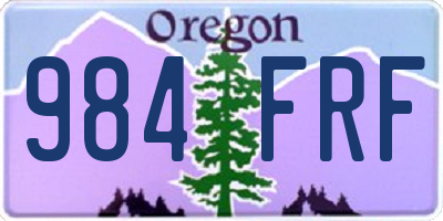 OR license plate 984FRF