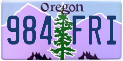 OR license plate 984FRI