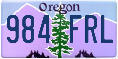 OR license plate 984FRL