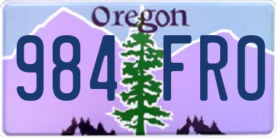OR license plate 984FRO