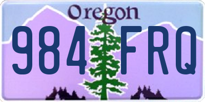 OR license plate 984FRQ