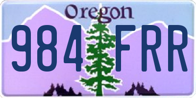 OR license plate 984FRR