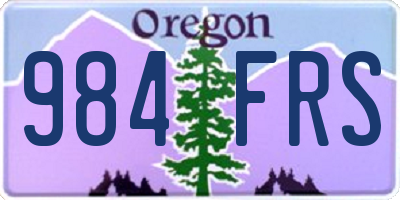 OR license plate 984FRS