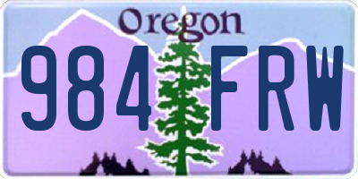 OR license plate 984FRW