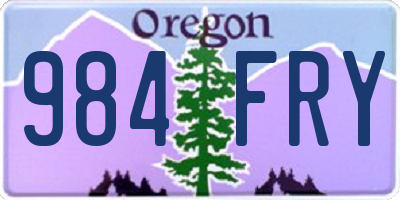 OR license plate 984FRY