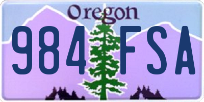 OR license plate 984FSA