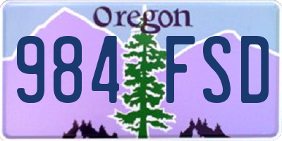 OR license plate 984FSD