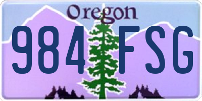 OR license plate 984FSG