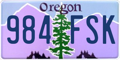 OR license plate 984FSK