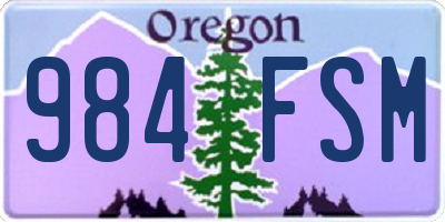 OR license plate 984FSM