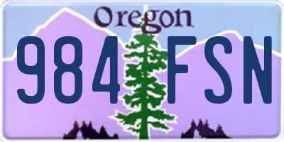 OR license plate 984FSN