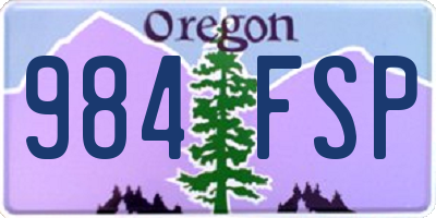 OR license plate 984FSP