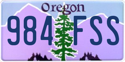 OR license plate 984FSS