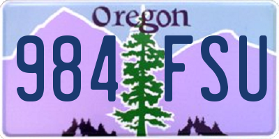 OR license plate 984FSU