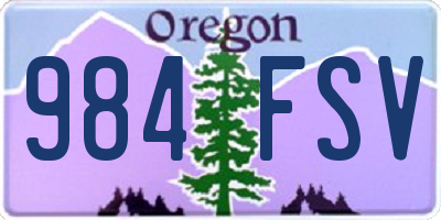 OR license plate 984FSV